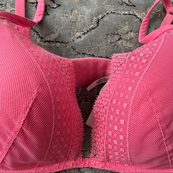 Victoria Secret Incredibles Plunge Bra Pink Size 34DDD - Picture 1 of 17